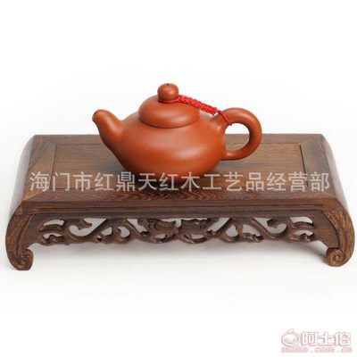 紅鼎天高檔木質工藝品 雞翅木圓頭琴桌四件套，匠心獨運，玉石點睛